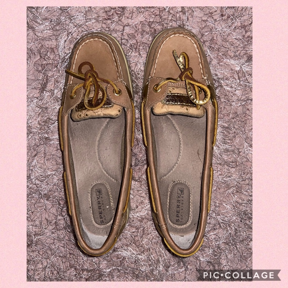 Sperry Angelfish Perforated Gold Boat Shoes